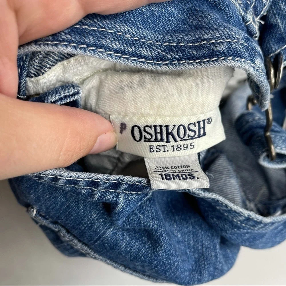 Vintage Osh Kosh Jean Shortalls Size 18m‎